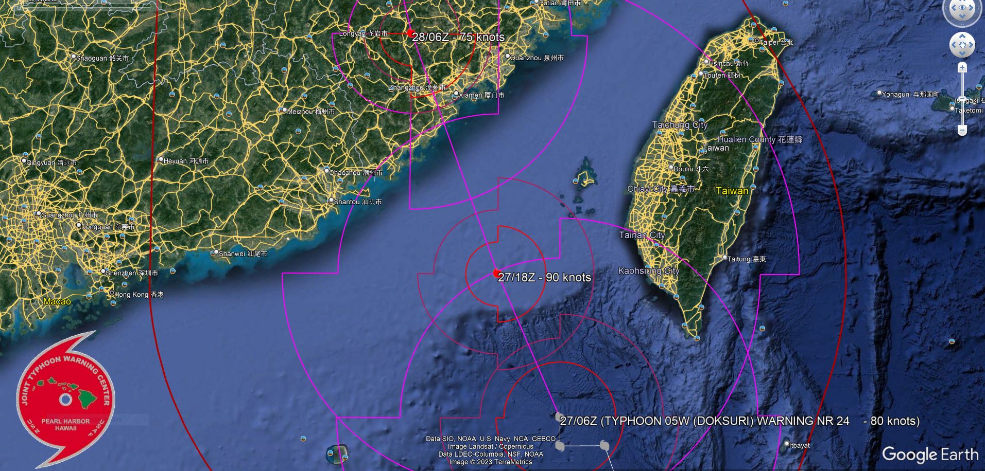 Typhoon 05W(DOKSURI) to make landfall near XIAMEN/CHINA shortly before 24h//TD 06W forecast to reach CAT 4 US by 96h//2709utc