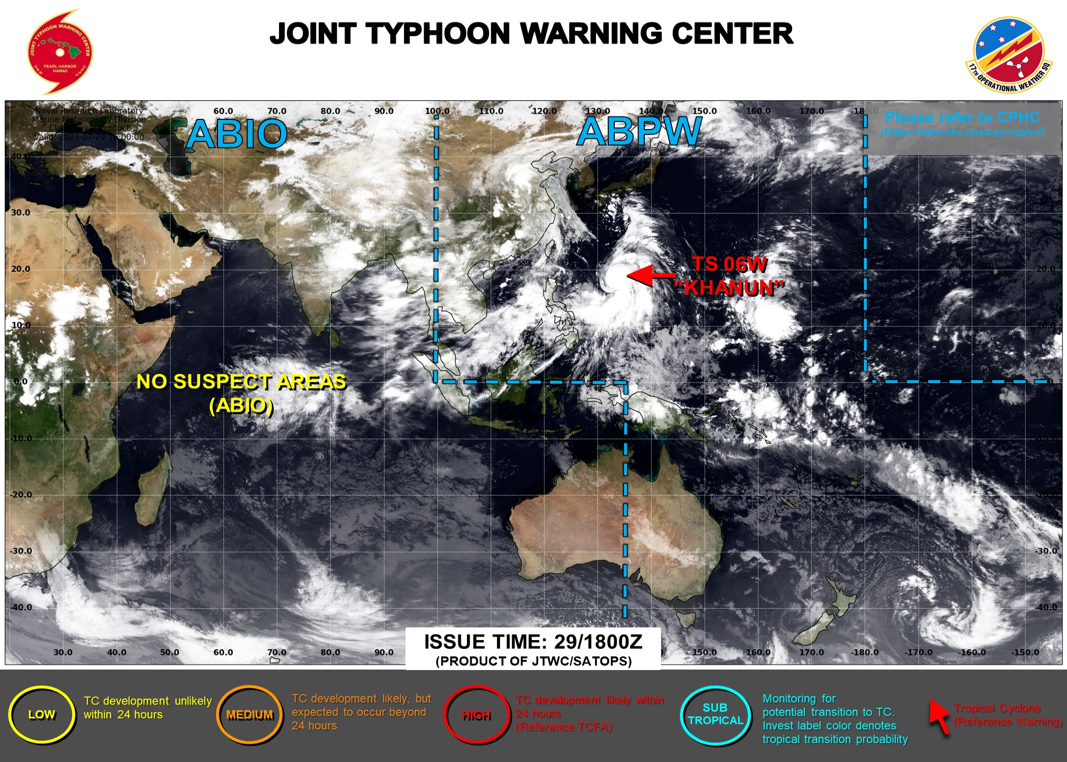 JTWC IS ISSUING 6HOURLY WARNINGS AND 3HOURLY SATELLITE BULLETINS TS 06W(KHANUN).
