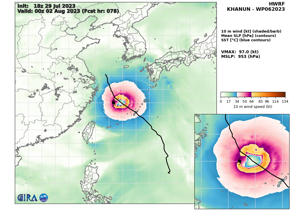 06W(KHANUN) intensifying to Typhoon CAT 2 US within 36h approaching OKINAWA//Invest 96E//Invest 96L//300300utc