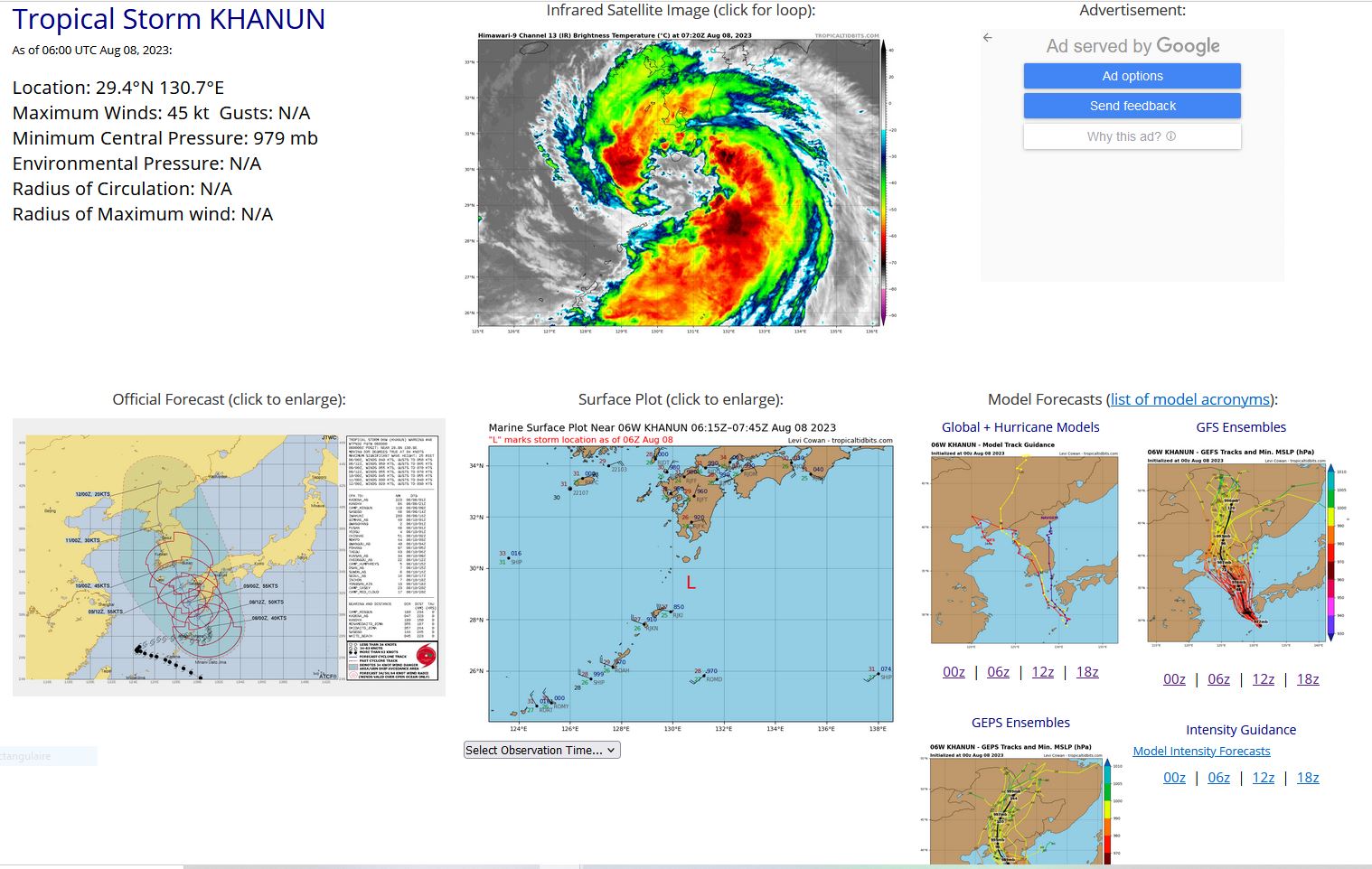 TS 06W(KHANUN)// TS 07W(LAN)// HU 05E(DORA) still powerful CAT 4 US// TD 07E(EUGENE)// 0806utc