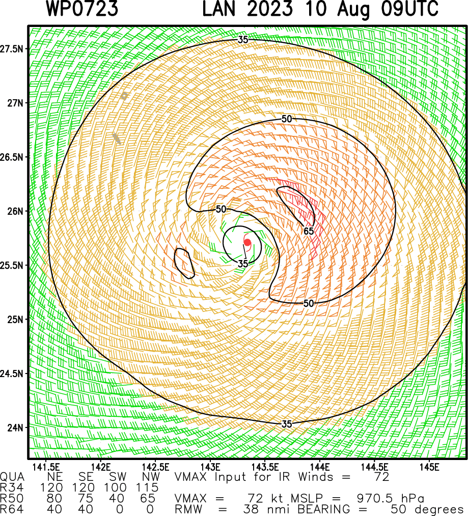 06W(KHANUN) crossing the Korean Peninsula//TY 07W(LAN) to peak by 48h//HU 05E(DORA)still CAT4 US// 3 WEEK GTHO maps//1009utc