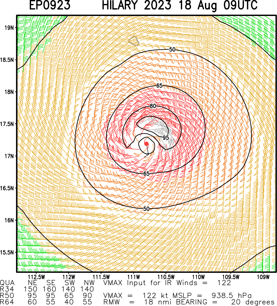 09P(HILARY) +65 knots over 24h now a powerful CAT 4 US may briefly reach Super Hurricane status//1810utc