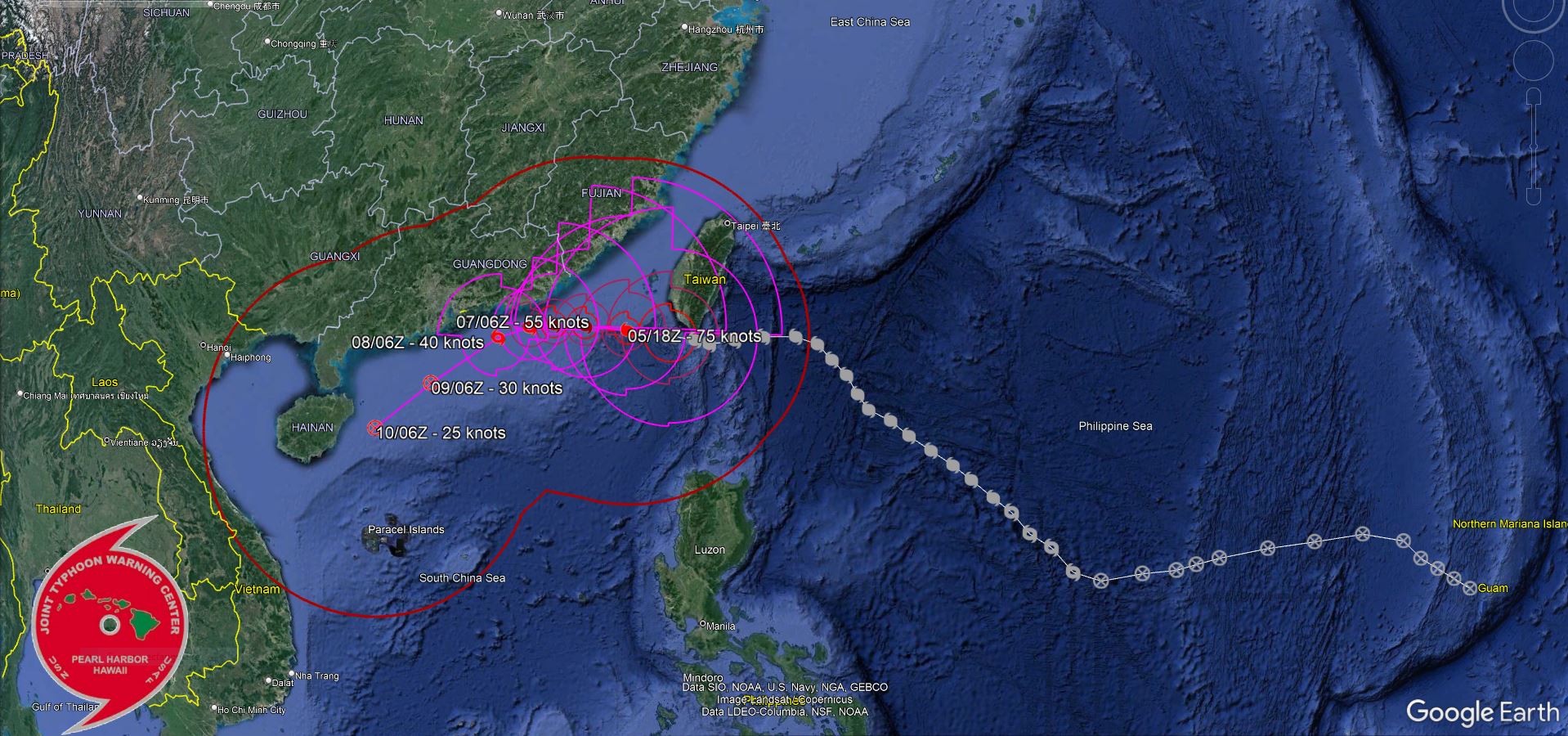 Typhoon 14W(KOINU) clipped Southern TAIWAN as a CAT 4 US slowing down & weakening while approaching CHINA// Invest 98W// 0509utc