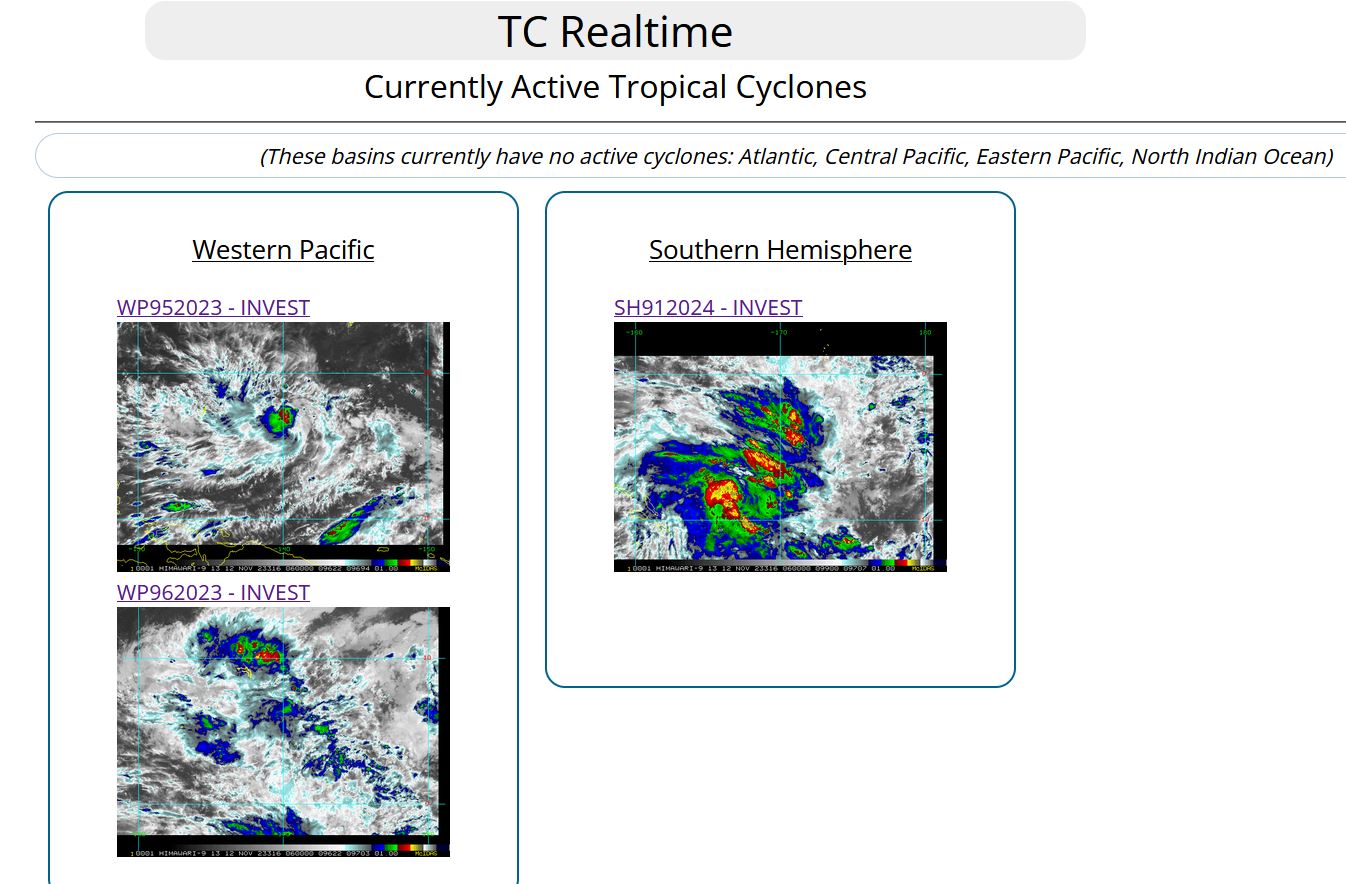 Tropical Cyclone Formation Alert issued for Invest 95W//Invest 91P is Medium//Invest 96W// 12/06utc