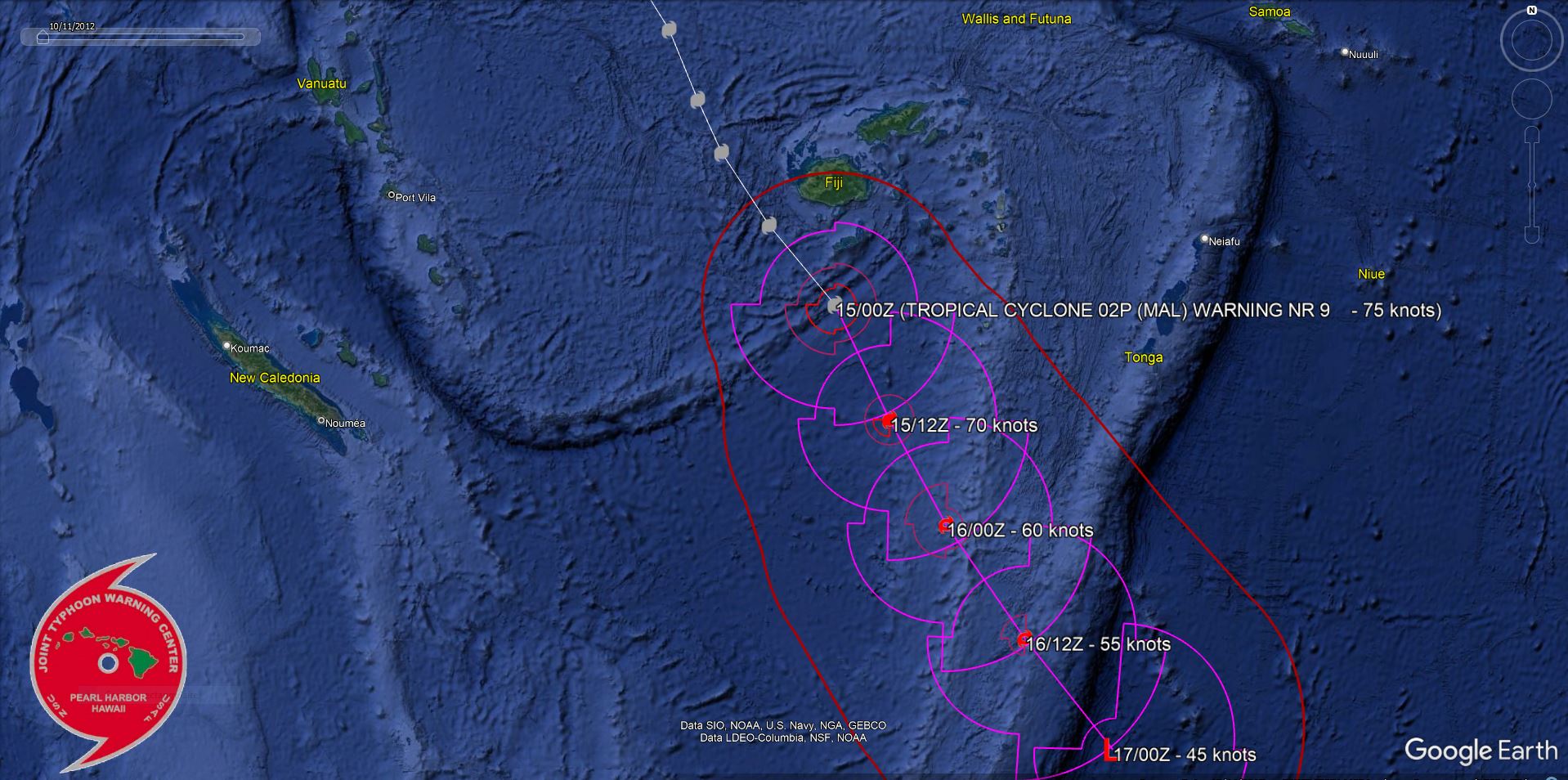 TC 02P(MAL) peaked as a CAT 1 US while tracking just west of FIJI//1503utc
