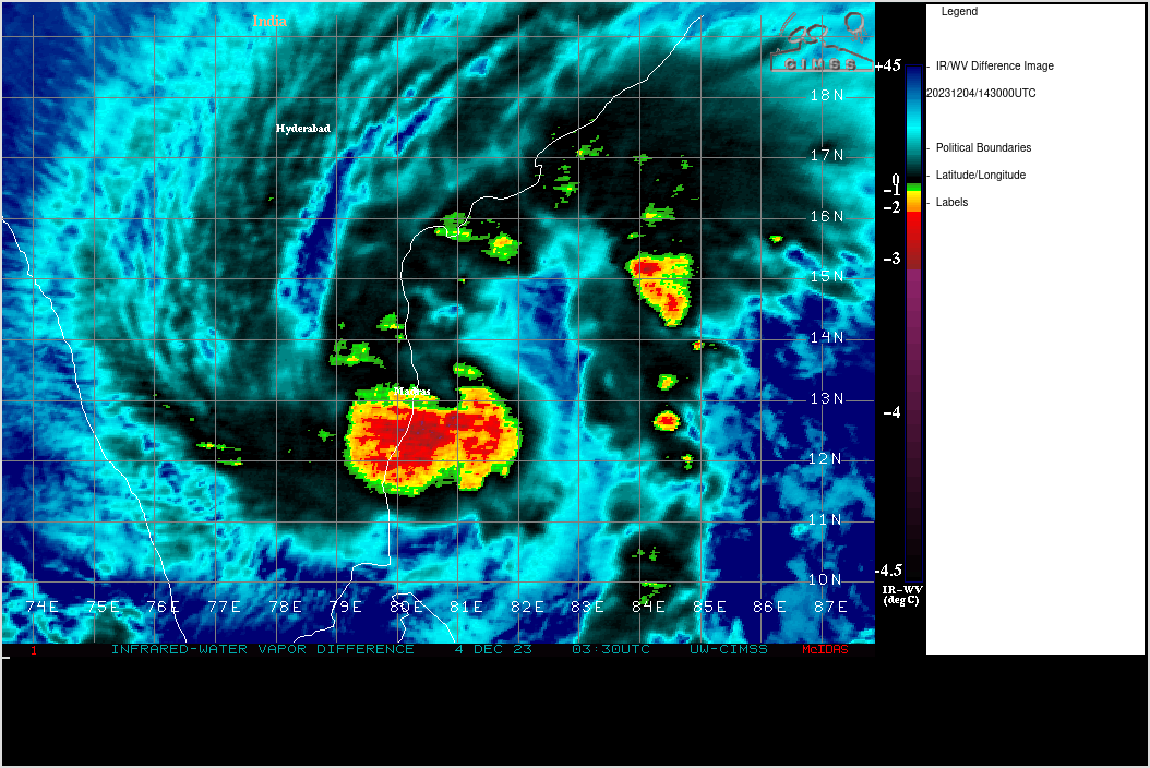 SATELLITE ANALYSIS, INITIAL POSITION AND INTENSITY DISCUSSION: AS DEPICTED IN ANIMATED ENHANCED INFRARED (EIR) SATELLITE IMAGERY AND  RADAR IMAGERY, TROPICAL CYCLONE (TC) 08B HAS CONTINUED TO CONSOLIDATE  WITH TIGHTLY-CURVED BANDING WRAPPING INTO A FORMATIVE RAGGED EYE.  THEREFORE, THERE IS HIGH CONFIDENCE IN THE INITIAL POSITION. A  041226Z SSMIS 37 GHZ COLOR COMPOSITE MICROWAVE IMAGE REVEALS A CYAN  RING SURROUNDING A WELL-DEFINED MICROWAVE EYE. CONSEQUENTLY, THE PGTW  DVORAK INTENSITY ESTIMATE HAS INCREASED TO T4.0 (65 KNOTS). THE KNES  FINAL-T ESTIMATE IS CURRENTLY AT T4.0 AS WELL (CURRENT INTENSITY IS  AT 4.5 (77 KNOTS)). THE INITIAL INTENSITY IS ASSESSED SLIGHTLY LOWER  THAN 65 KNOTS BASED ON THE CIMSS OBJECTIVE INTENSITY ESTIMATES  RANGING FROM 51 KNOTS TO 67 KNOTS.