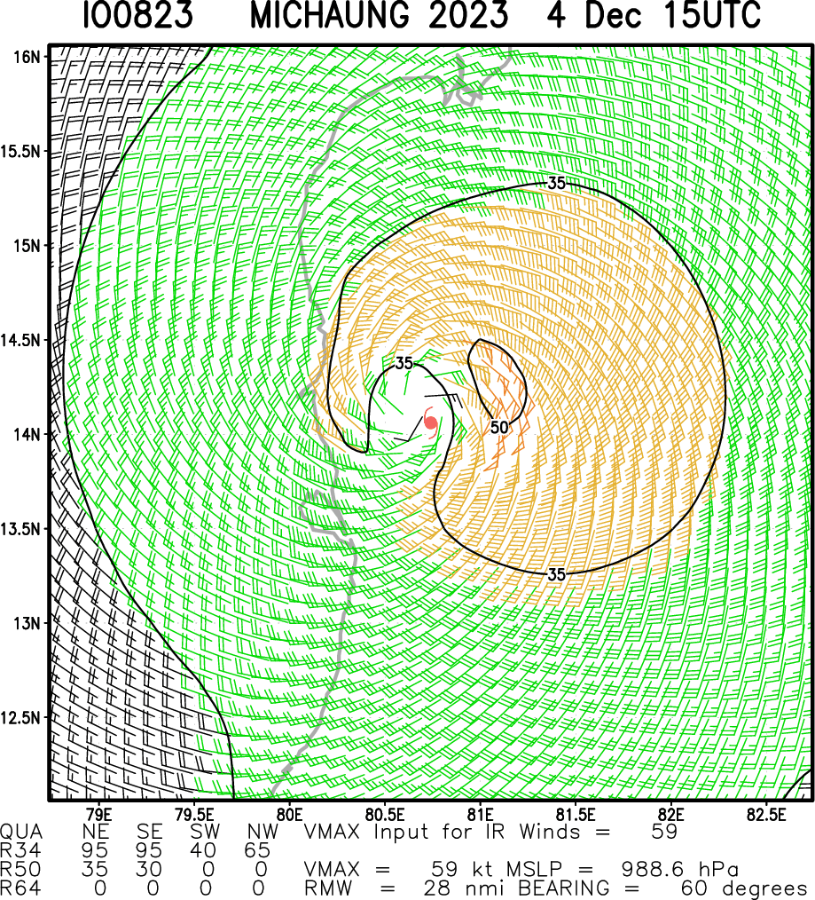 TC 08B(MICHAUNG) to peak within 12/18h//Invest 92P Tropical Cyclone Formation Alert issued// 0415utc