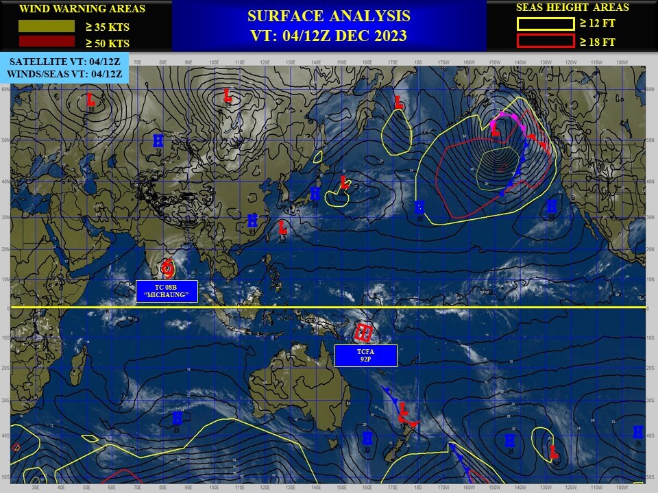 TC 08B(MICHAUNG) to peak within 12/18h//Invest 92P Tropical Cyclone Formation Alert issued// 0415utc