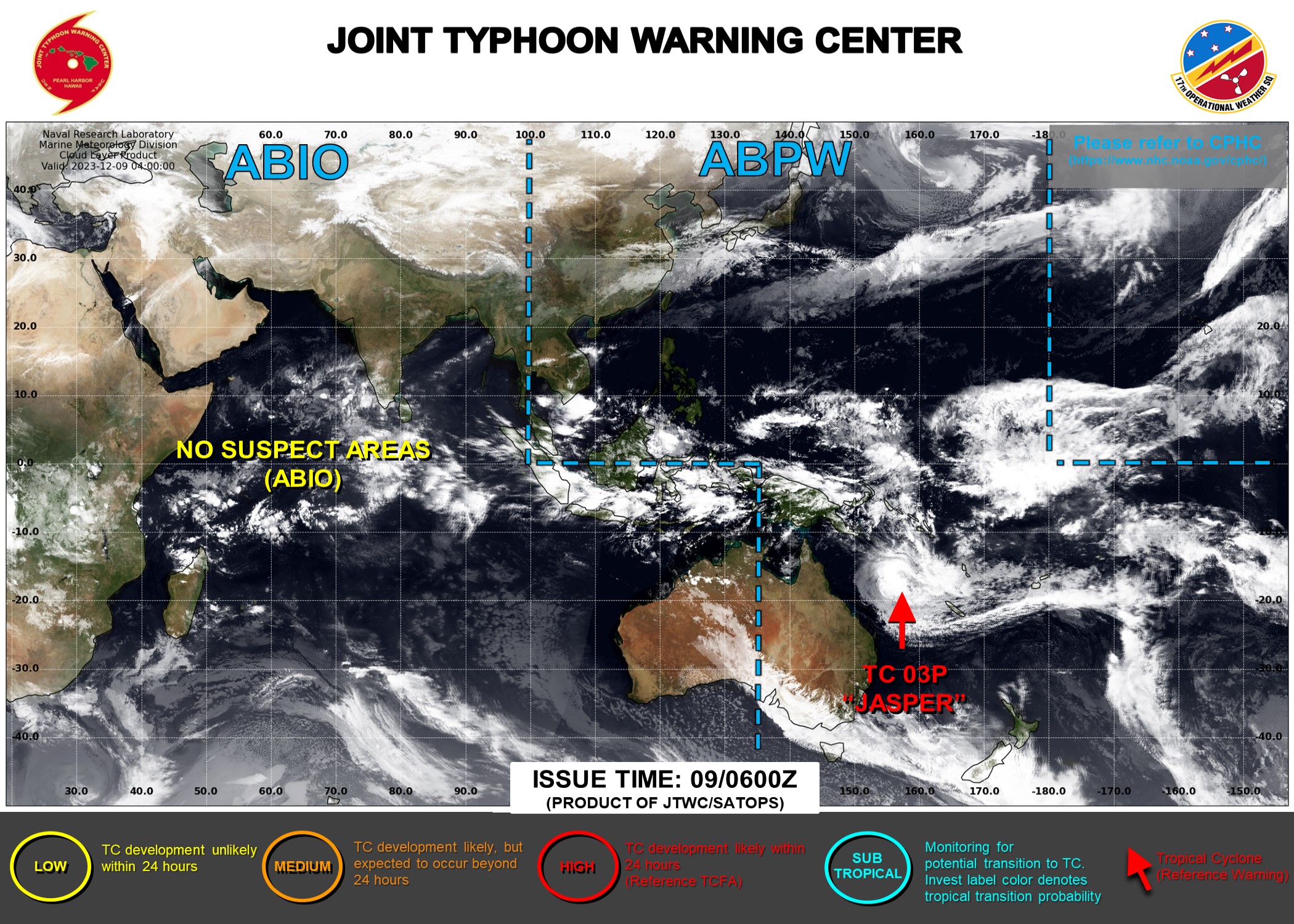 JTWC IS ISSUING 6HOURLY WARNINGS AND 3HOURLY SATELLITE BULLETINS ON TC 03P(JASPER).