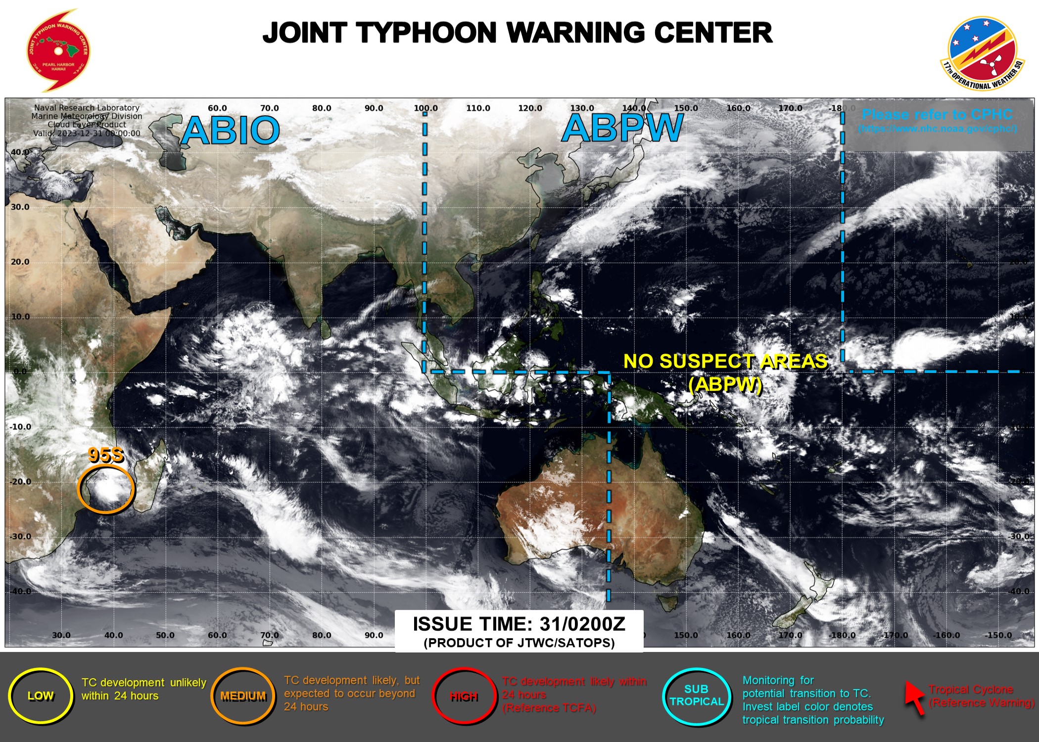 JTWC IS ISSUING 3HOURLY SATELLITE BULLETINS ON INVEST 95S.