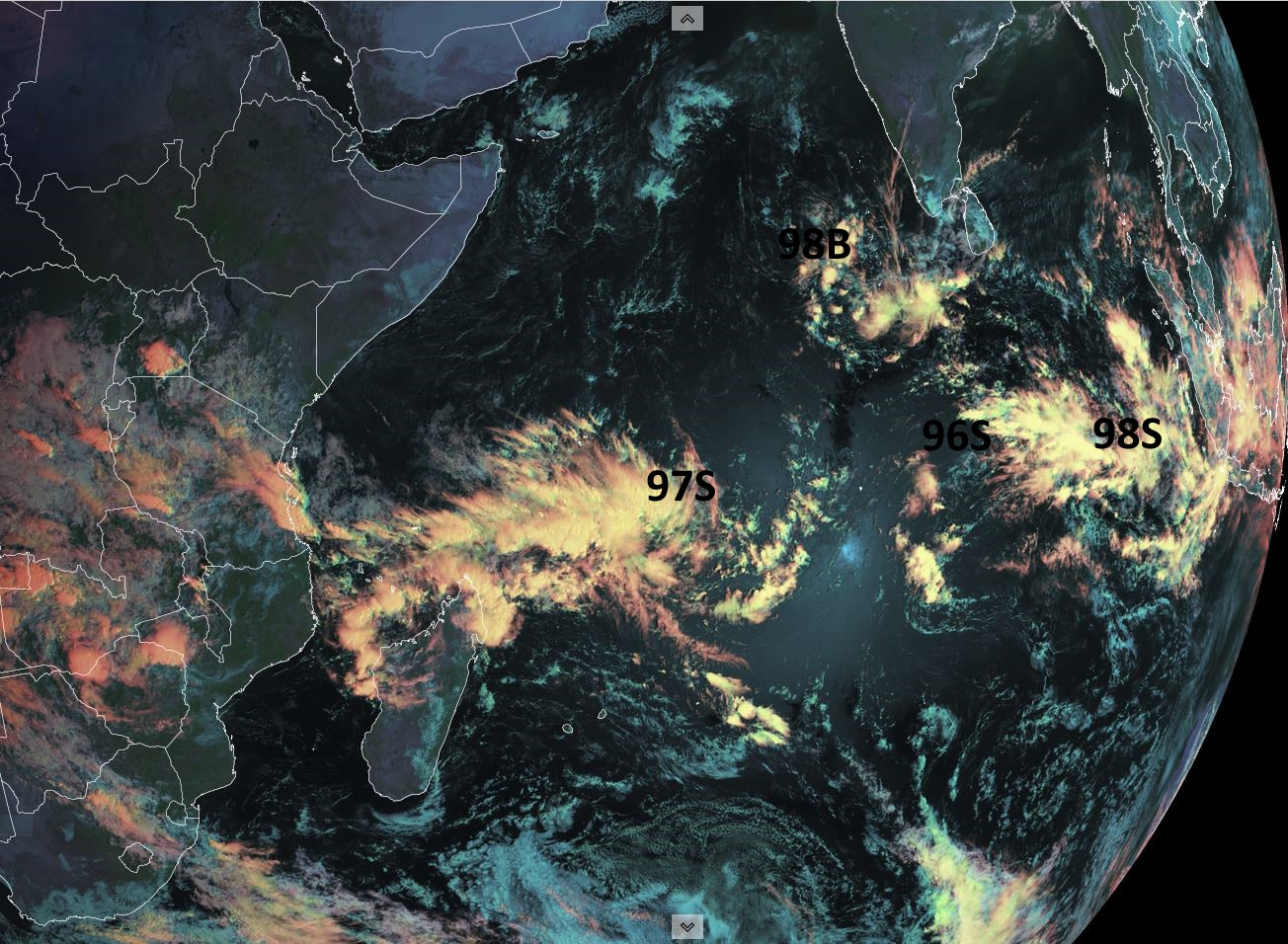 Invest 97S is expected to intensify next 72h  gradually approaching the Mascarene islands//1106utc