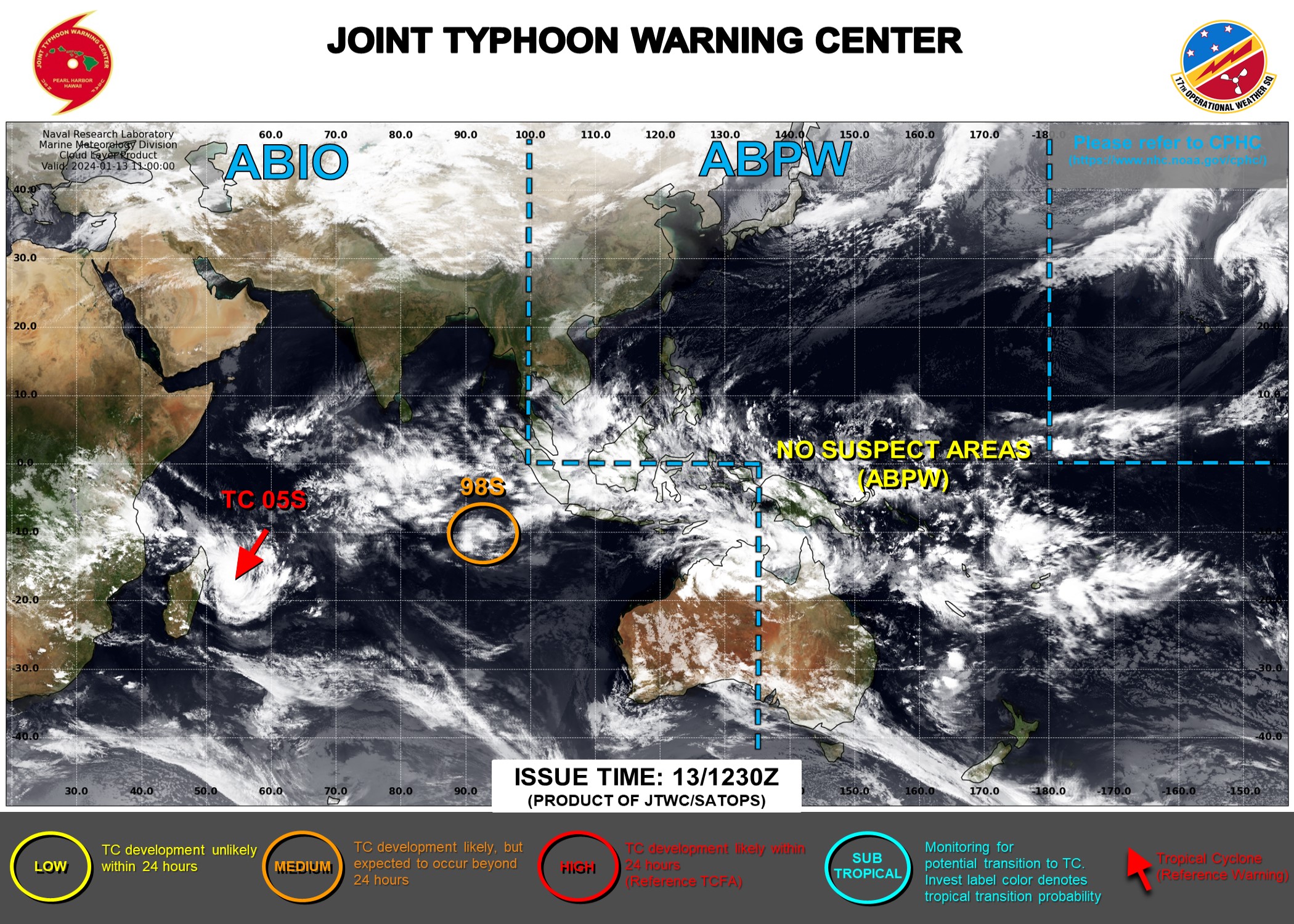 JTWC IS ISSUING 12HOURLY WARNINGS AND 3HOURLY SATELLITE BULLETINS ON TC 05S(BELAL).