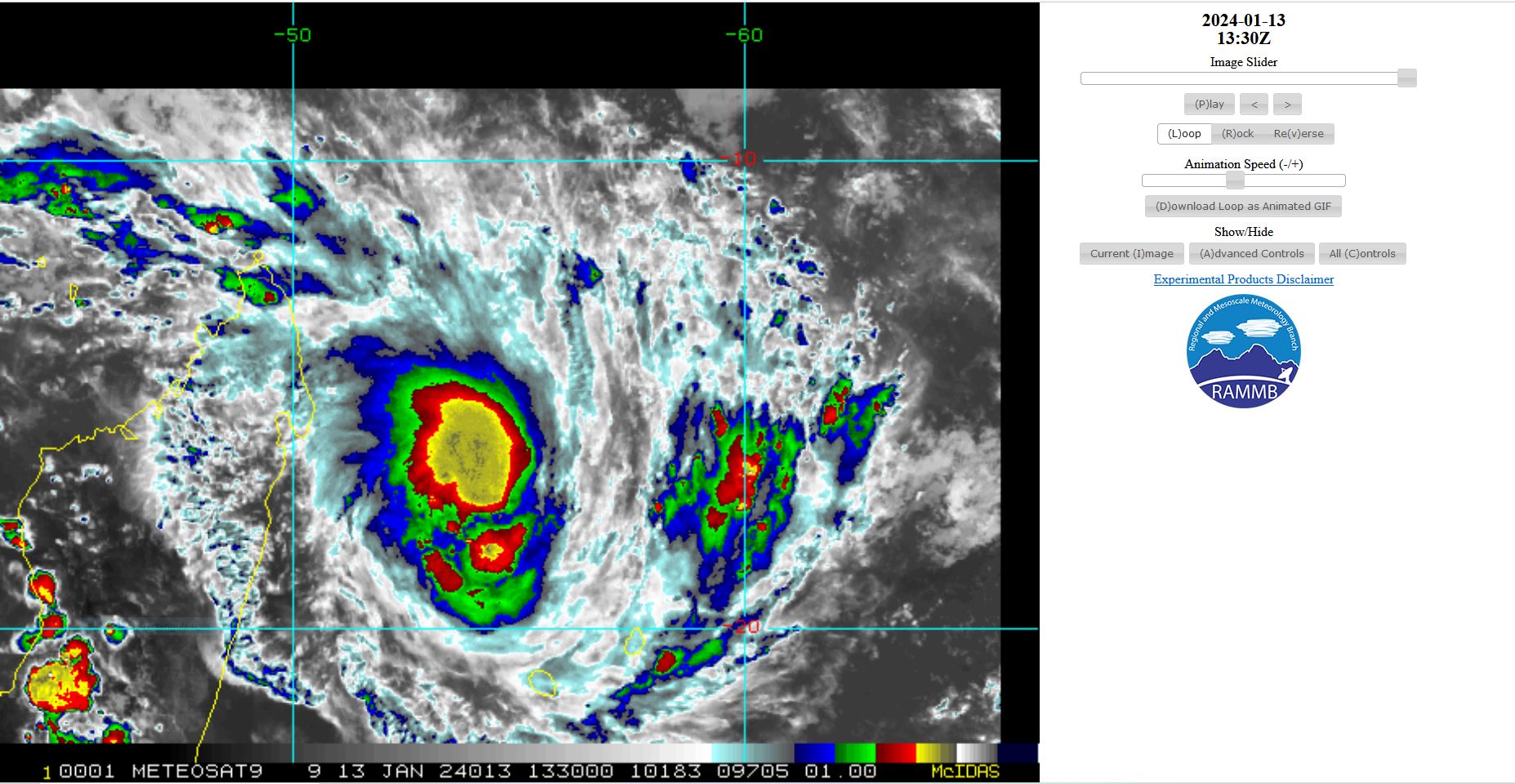 TC 05S(BELAL) is forecast to hit REUNION island by 48h with gusts potentially over 200km/h//1315utc