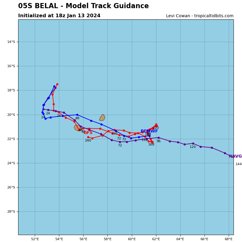 Intensifying TC 05S(BELAL) is forecast to hit REUNION island as a very dangerous CAT 3 US  by 36h// Invest 98S// 1403utc