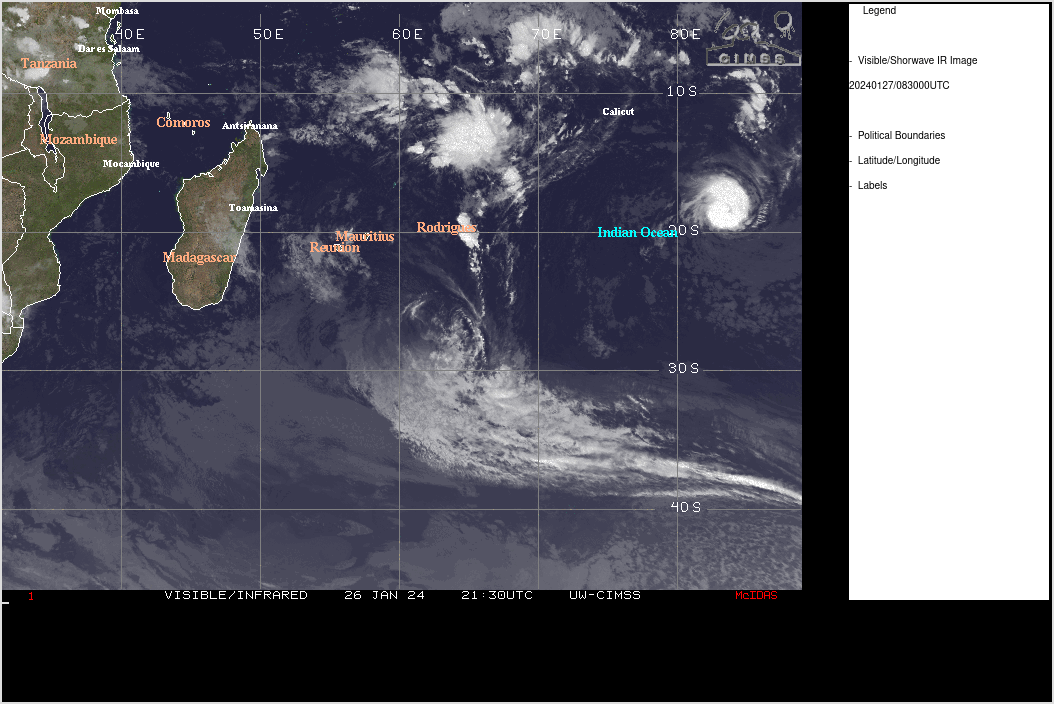 Intense TC 06S(ANGGREK) peaking at CAT 4 US within 36h//TC 08S(CANDICE) Final Warning//ECMWF 10 Day Stom Tracks//2709utc