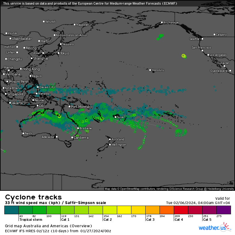 Intense TC 06S(ANGGREK) peaking at CAT 4 US within 36h//TC 08S(CANDICE) Final Warning//ECMWF 10 Day Stom Tracks//2709utc