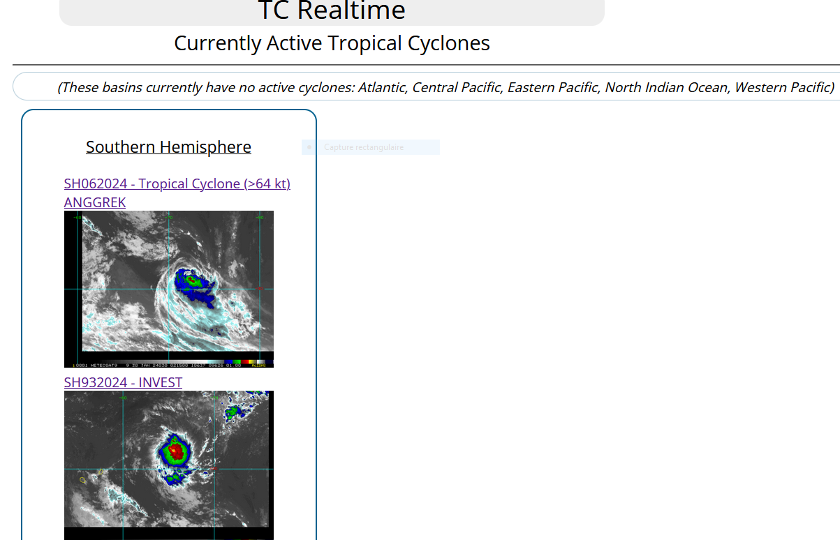 TC 06S(ANNGGREK) peaked near CAT 4 US  becoming extratropical after 24h// INVEST 93S upgraded// 3003utc