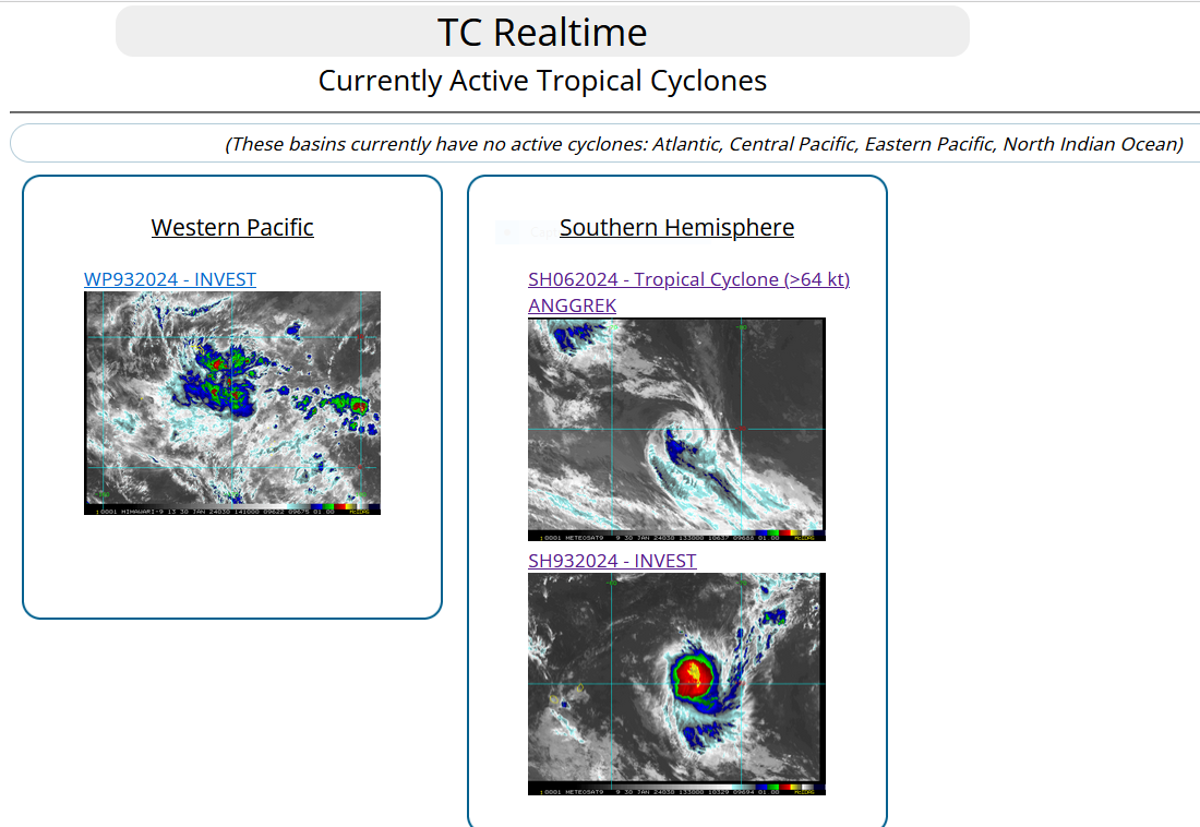 TCFA for INVEST 93S// TC 06S(ANGGREK) becoming ET after peak intensity at CAT 4 US// INVEST 93W// 3015utc
