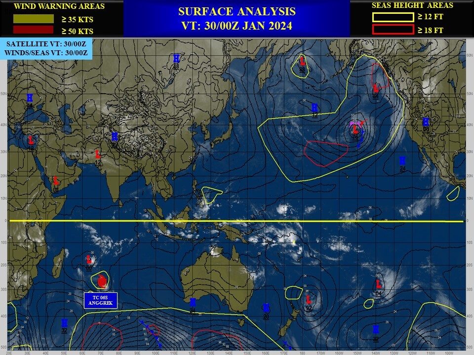 TCFA for INVEST 93S// TC 06S(ANGGREK) becoming ET after peak intensity at CAT 4 US// INVEST 93W// 3015utc