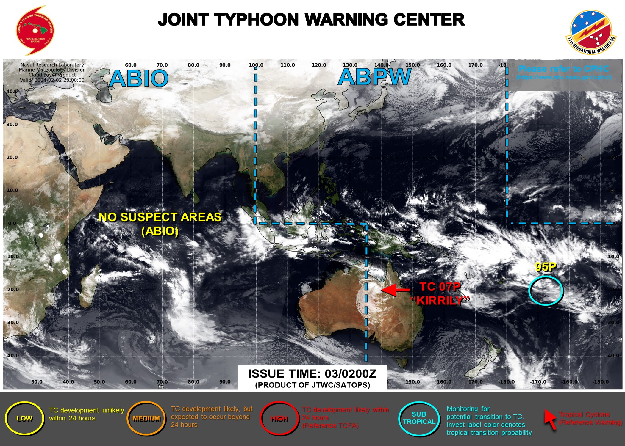 JTWC IS ISSUING 3HOURLY SATELLITE BULLETINS ON INVEST 94P AND ON INVEST 95P.