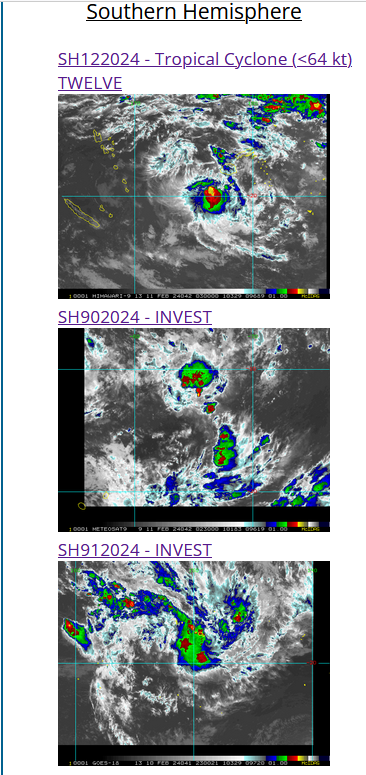 TC 12P// INVEST 90S// INVEST 91P//10 DAY ECMWF Storm Tracks// 1103utc