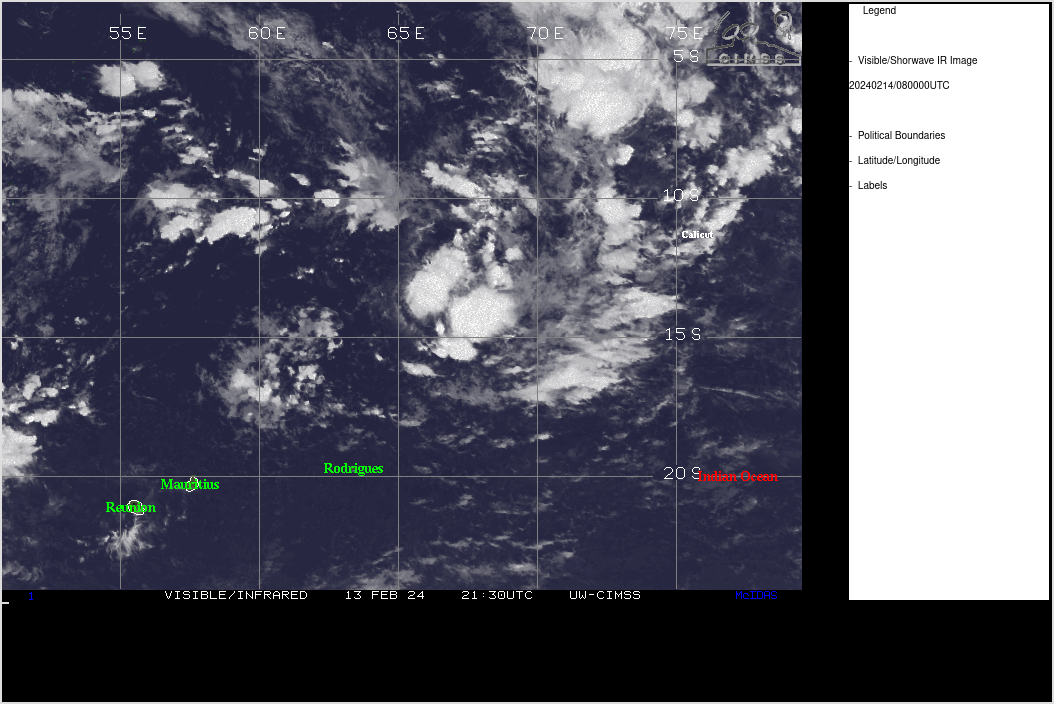 THE AREA OF CONVECTION (INVEST 90S) PREVIOUSLY LOCATED NEAR  13.4S 66.8E IS NOW LOCATED NEAR 13.6S 66.1E, APPROXIMATELY 531 NM  SOUTHWEST OF DIEGO GARCIA. ANIMATED MULTISPECTRAL SATELLITE IMAGERY  (MSI) DEPICTS A FAIRLY SMALL PARTIALLY EXPOSED LOW LEVEL CIRCULATION  CENTER WITH DEEP CONVECTION FLARING ON THE EASTERN PERIPHERY OF THE  SYSTEM. DESPITE A FAIRLY WEAK 850MB VORTICITY SIGNATURE, ENVIRONMENTAL  ANALYSIS REVEALS FAVORABLE CONDITIONS FOR FURTHER DEVELOPMENT OF INVEST  90S WITH GOOD POLEWARD OUTFLOW ALOFT, LOW (10-15KT) VWS, AND WARM (29-30  C) SST. GLOBAL MODELS ARE IN GENERAL AGREEMENT THAT 90S WILL CONTINUE ON  AN EASTWARD TRACK THROUGH THE SUBSIDENT ENVIRONMENT TO FINALLY GET MORE  OF A CHIMNEY EFFECT GOING IN ITS FAVOR BEYOND TAU 72, AND CONSOLIDATE  AND STRENGTHEN MORE. MAXIMUM SUSTAINED SURFACE WINDS ARE ESTIMATED AT 18  TO 23 KNOTS. MINIMUM SEA LEVEL PRESSURE IS ESTIMATED TO BE NEAR 1007 MB.  THE POTENTIAL FOR THE DEVELOPMENT OF A SIGNIFICANT TROPICAL CYCLONE  WITHIN THE NEXT 24 HOURS IS LOW.
