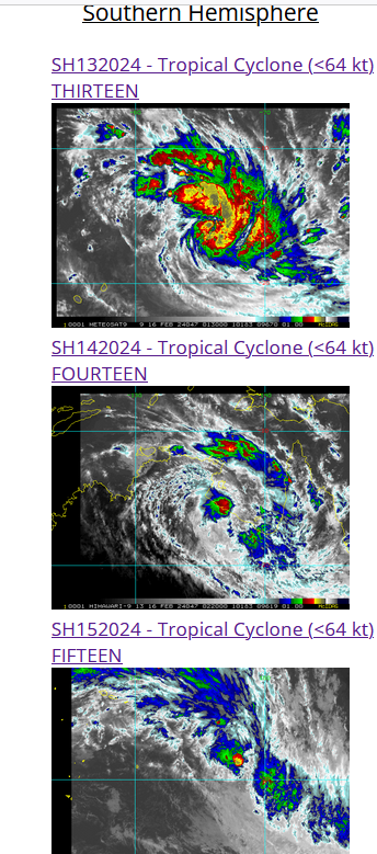 TC 13S(DJOUNGOU) Rapid Intensification possible// TC 14P// TC 15P/ 10 Day ECMWF Storm Tracks// 1603utc TC 13S(DJOUNGOU) Rapid Intensification possible// TC 14P// TC 15P/ 10 Day ECMWF Storm Tracks// 1603utc