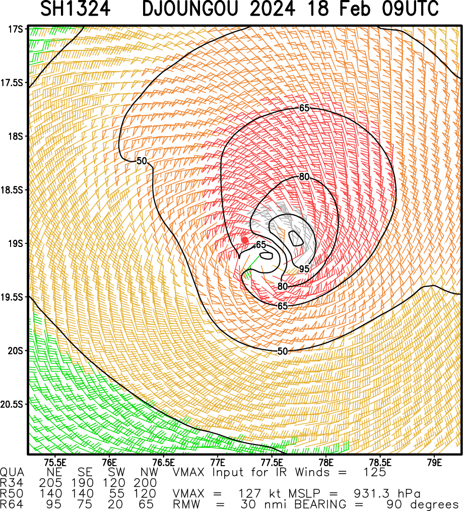 TC 13S(DJOUNGOU) peaks as a powerful CAT 4 US//TCFA issued for INVEST 95S//10 Day ECMWF Storm Tracks//1809utc
