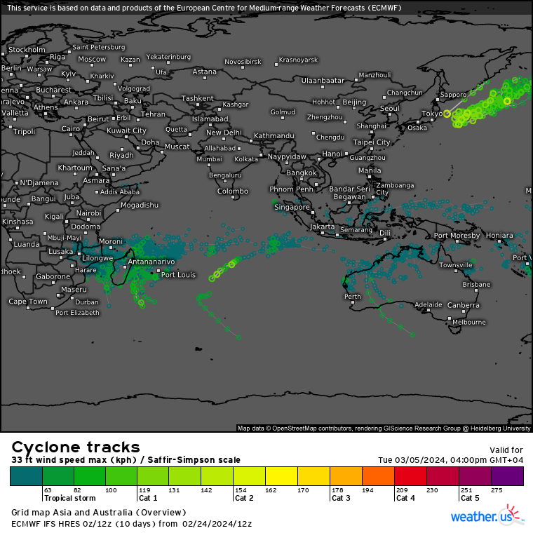 Remnants of TC 16S(ELEANOR)//Overland Remnants of TC 14P(LINCOLN)// Invest 98P//10 Day ECMWF Storm Tracks// 2503utc