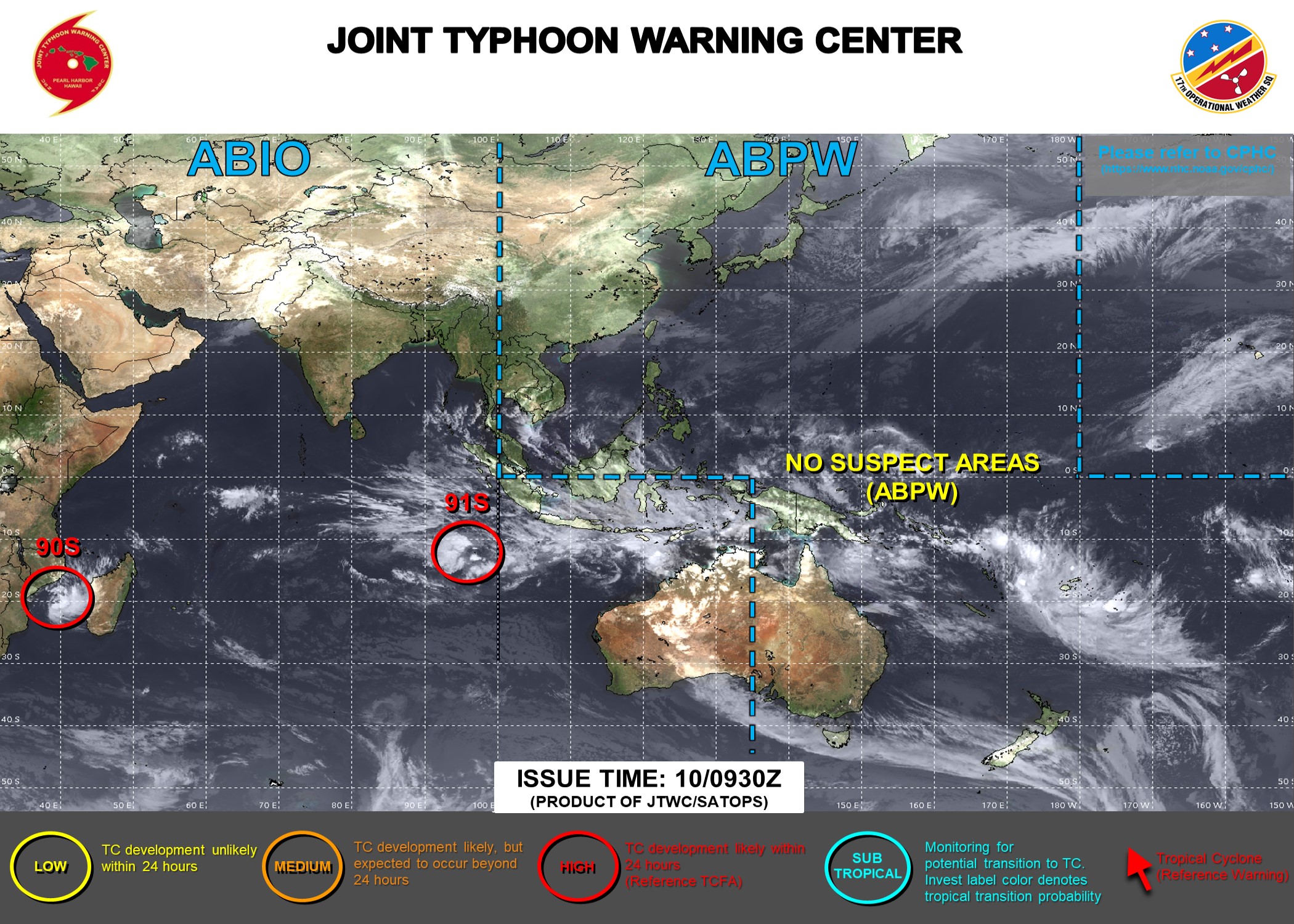 JTWC IS ISSUING 3HOURLY SATELLITE BULLETINS ON INVEST 90S AND ON INVEST 91S