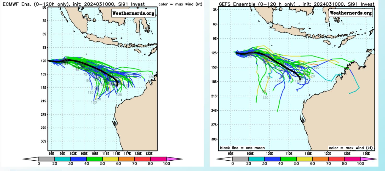 GLOBAL  MODELS INDICATE AN EASTERLY TO SOUTHEASTERLY TRACK OVER THE NEXT TWO  DAYS, WITH SLOW CONSOLIDATION.