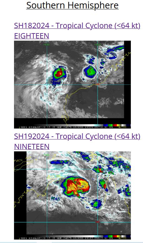 TC 18S struggling but forecast to intensify a bit after 24h// TC 19P to intensify over the GOC next 36/48h// 15/21UTC
