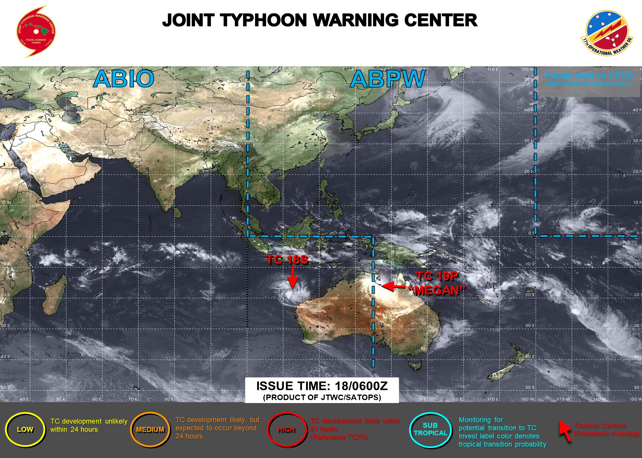 JTWC HAS ISSUED THE FINAL WARNING ON TC 19P AND ON TC 18S. JTWC IS STILL ISSUING 3HOURLY SATELLITE BULLETINS ON BOTH SYSTEMS.