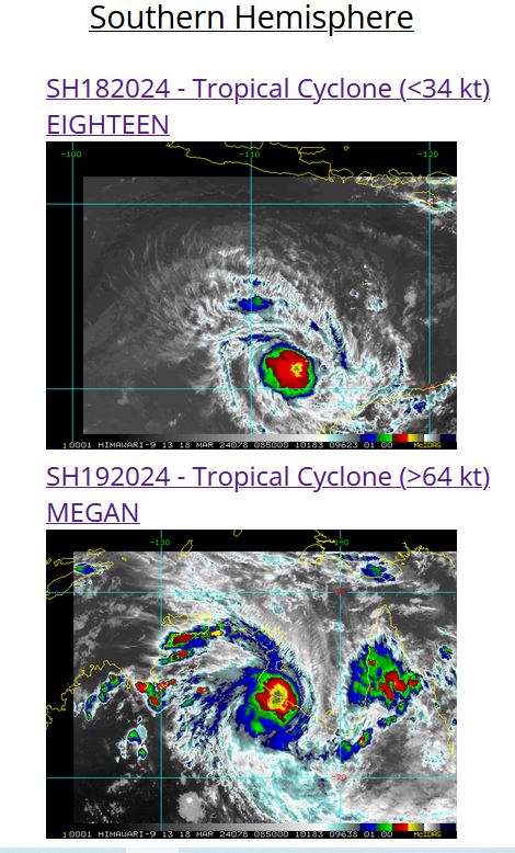 TC 19P(MEGAN) peaked at CAT 3 US made landfall// TC 18S may re-develop// 10 Day ECMWF Storm Tracks//1809utc
