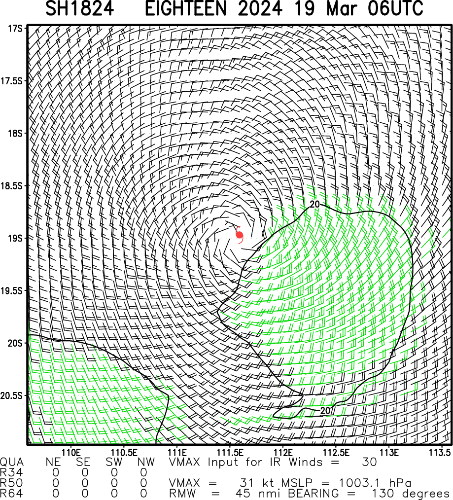 Remnants of TC 18S likely to re-develop within 48H//Over-land remnants of TC 19P(MEGAN)// 10 Day ECMWF Storm Tracks//1906utc