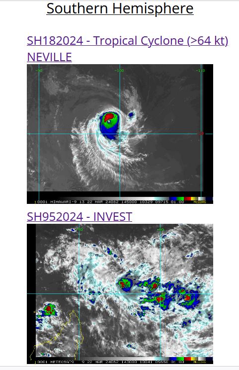 TC 18S(NEVILLE) peaked at CAT 4 US well above forecast//INVEST 95S// ECMWF 10 Day Storm Tracks// 2215utc