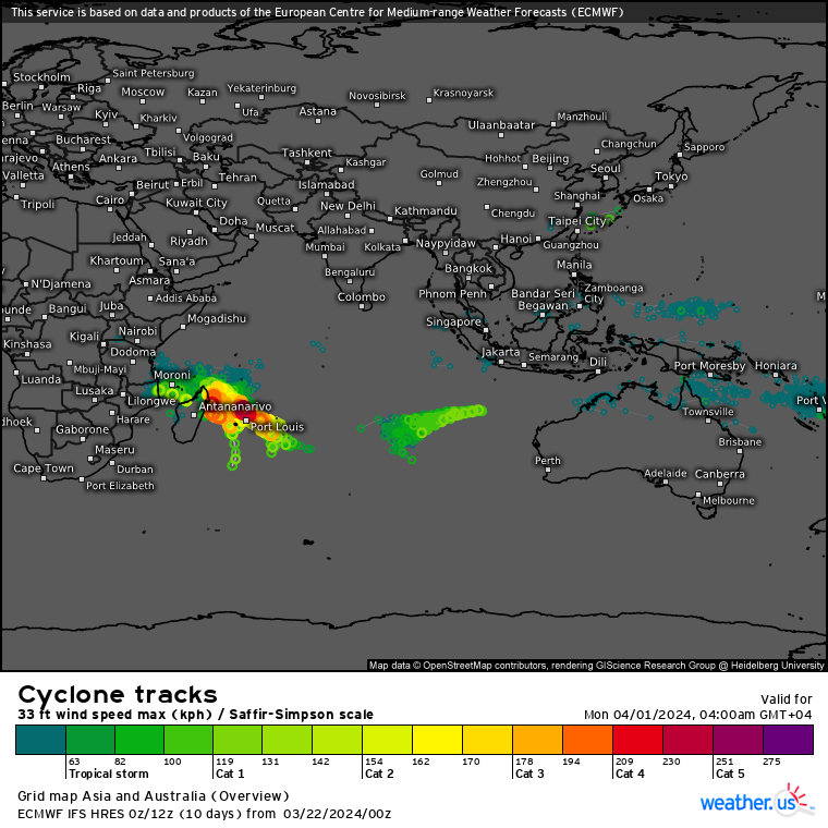 TC 18S(NEVILLE) peaked at CAT 4 US well above forecast//INVEST 95S// ECMWF 10 Day Storm Tracks// 2215utc