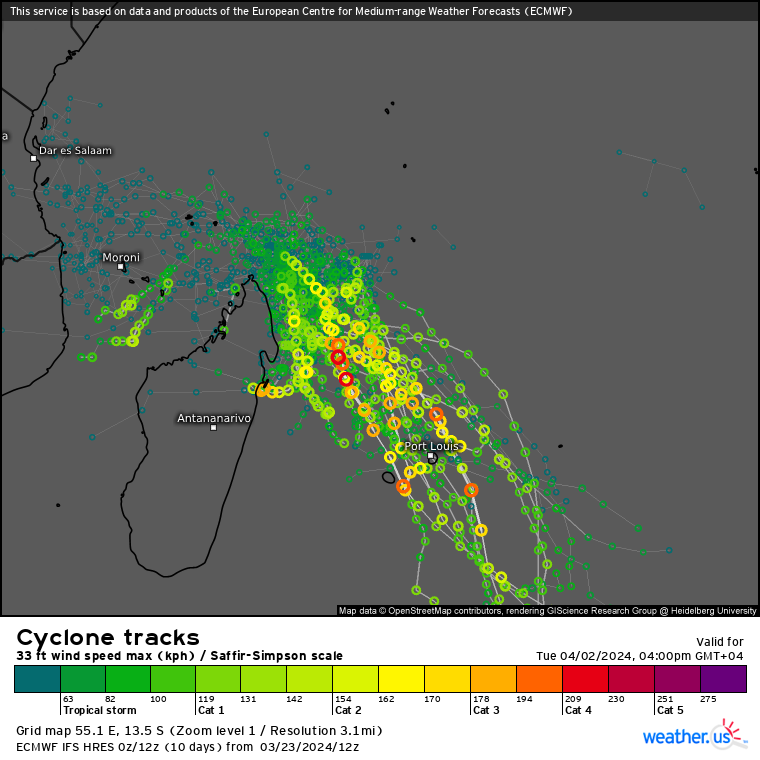 TC 18S(NEVILLE) rapidly weakening//INVEST 95S// ECMWF 10 Day Storm Tracks// 2403utc