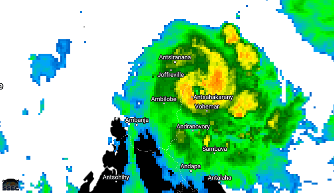 TC 20S(GAMANE) making landfall north of VOHEMAR/MADAGASCAR at CAT 2 US//  3 Week TC Formation Probability// 2703utc 