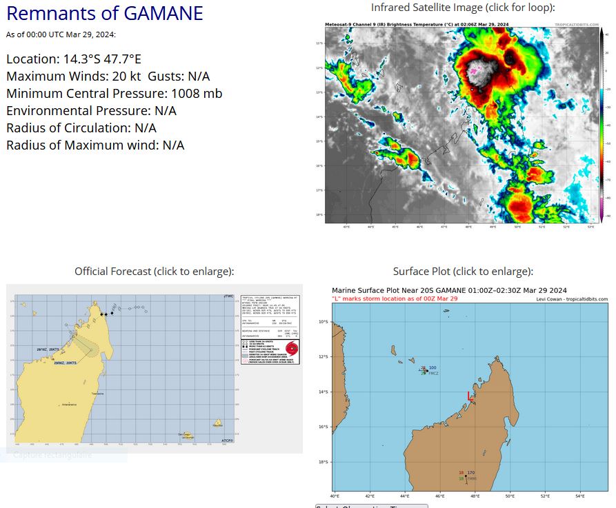 REMNANTS of TC 20S(GAMANE)// ECMWF 10 Day Storm Tracks// 2903utc