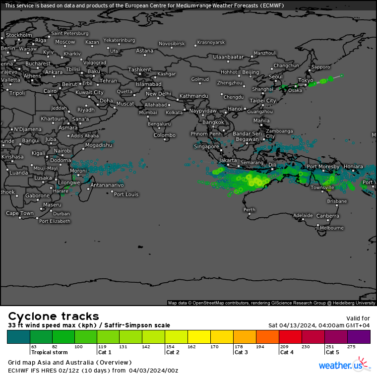 INVEST 96S// ECMWF 10 Day Storm Tracks// 3 Week TC Formation Probability// 0309utc