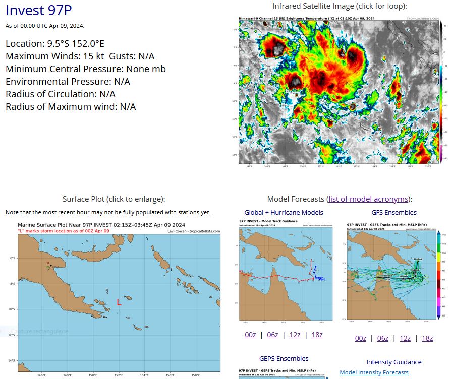 TC 21S(OLGA) SAR reveals still a bit stronger than expected// INVEST 97P// ECMWF 10 Day Storm Traccks// 0903utc