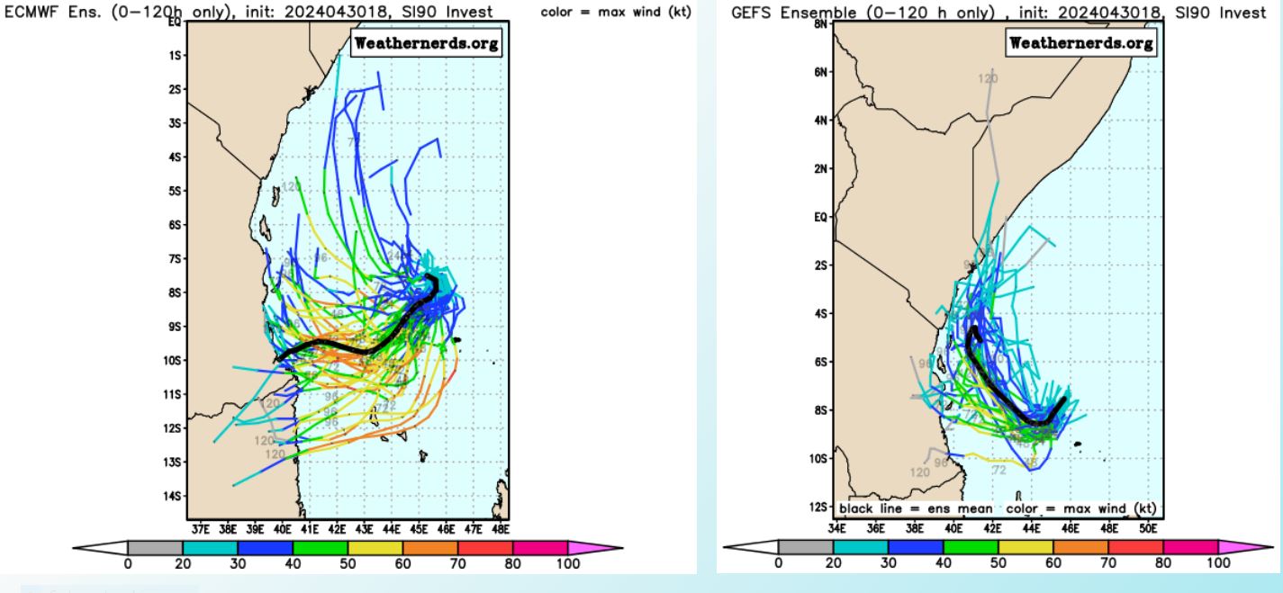 INVEST 90S Tropical Cyclone Formation Alert//ECMWF 10 Day Storm Tracks//3 Week TC Formation Probability//0103utc