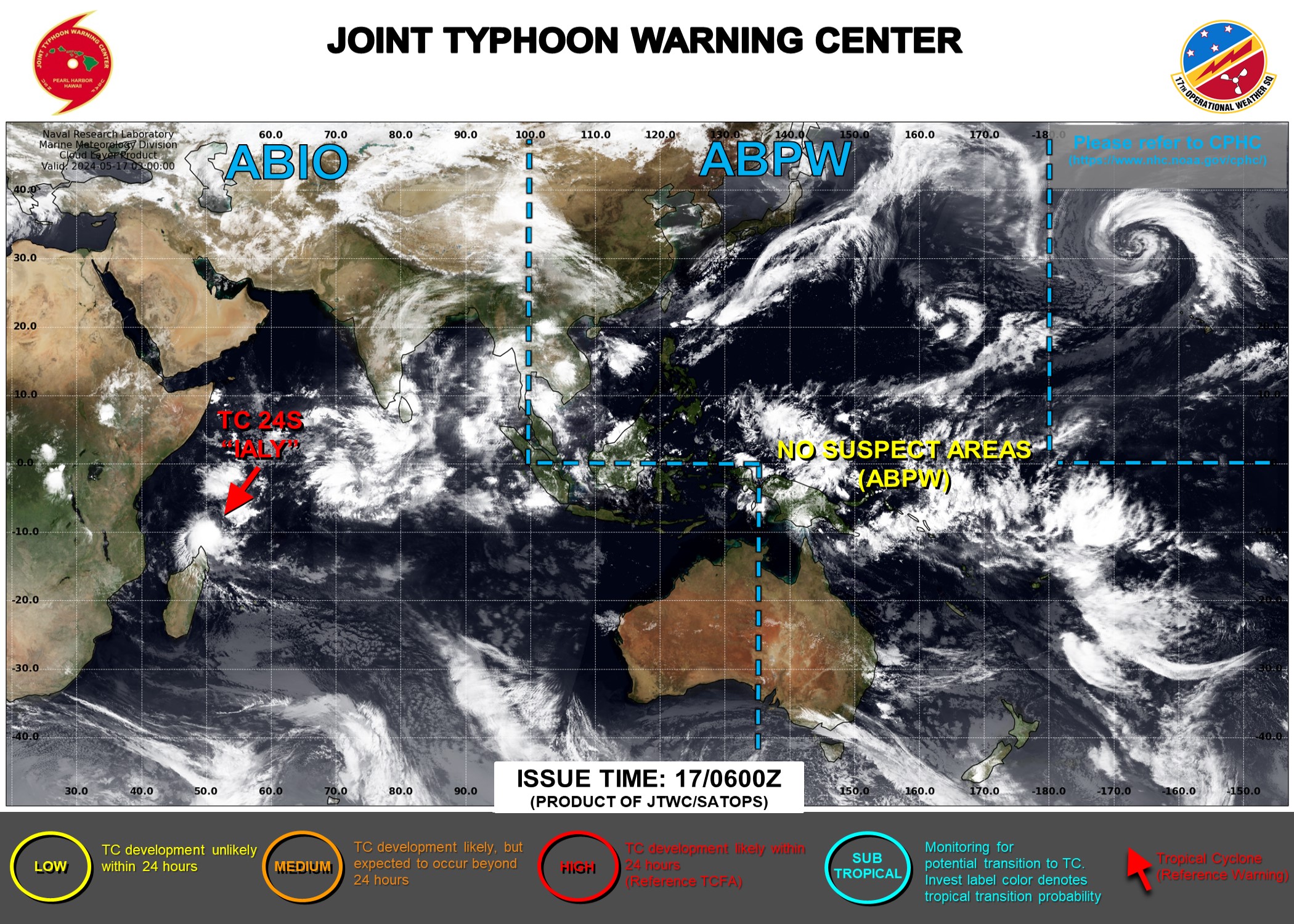 JTWC IS ISSUING 12HOURLY WARNINGS AND 3HOURLY SATELLITE BULLETINS ON TC 24S(IALY) JTWC IS ISSUING 12HOURLY WARNINGS AND 3HOURLY SATELLITE BULLETINS ON TC 24S(IALY)