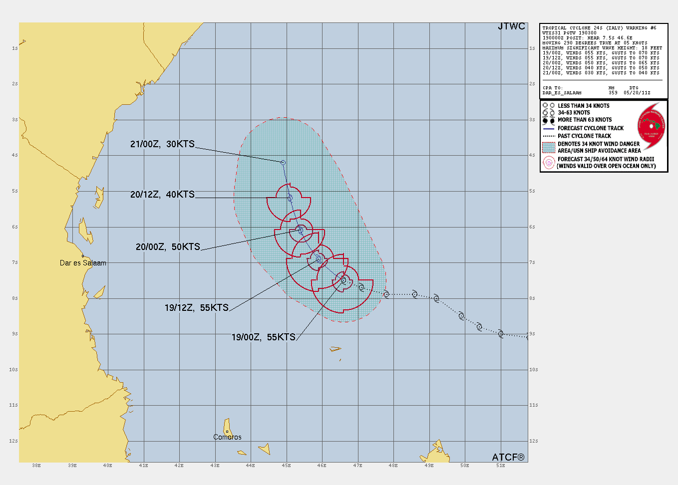 TC 24S(IALY) peaks as a strong tropical storm// INVEST 93S// INVEST 93W// ECMWF 10 Day Storm Tracks// 1906utc