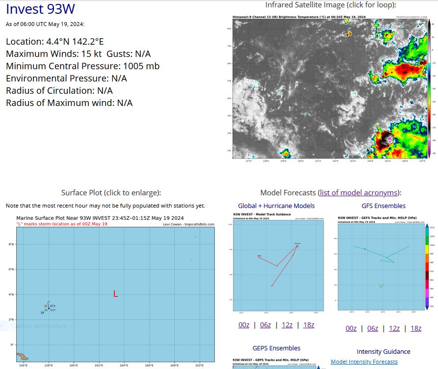 TC 24S(IALY) peaks as a strong tropical storm// INVEST 93S// INVEST 93W// ECMWF 10 Day Storm Tracks// 1906utc