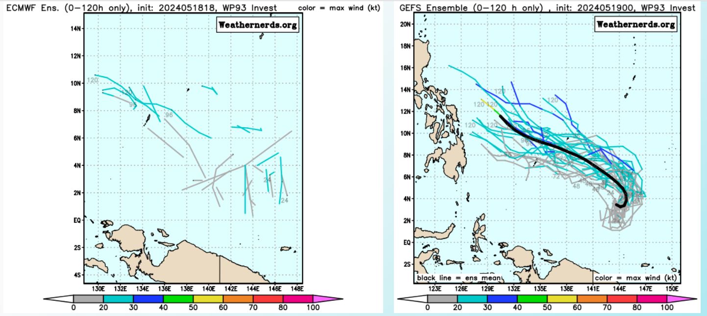 TC 24S(IALY) peaks as a strong tropical storm// INVEST 93S// INVEST 93W// ECMWF 10 Day Storm Tracks// 1906utc