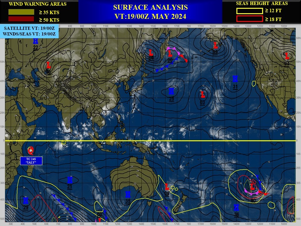 TC 24S(IALY) peaks as a strong tropical storm// INVEST 93S// INVEST 93W// ECMWF 10 Day Storm Tracks// 1906utc