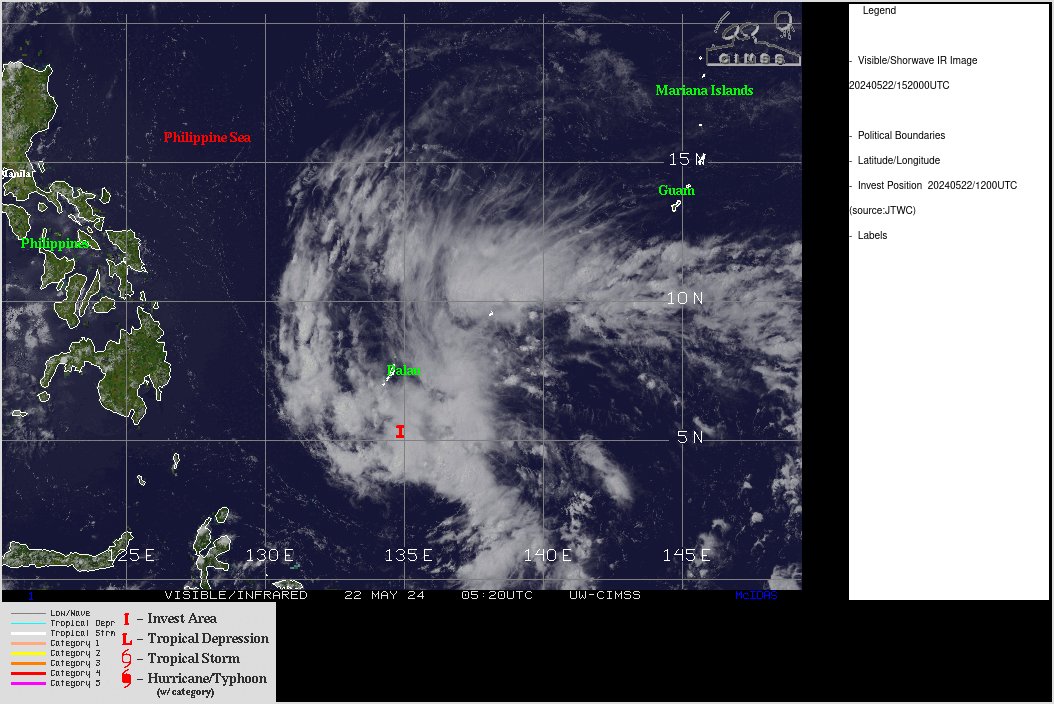 ANIMATED MULTISPECTRAL SATELLITE IMAGERY DEPICTS  93W OBSCURED BY PERSISTENT DEEP CONVECTION WRAPPING INTO THE CENTER FROM  THE NORTHWEST.