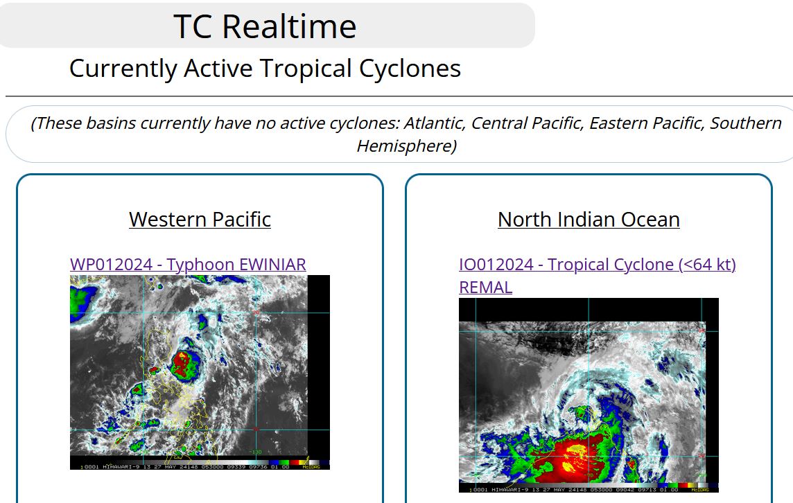 Typhoon 01W(EWINIAR) +45knots last 24h to peak at CAT 3 US within 24h//TC 01B(REMAL) landfall//10 Day ECWMF Storm Tracks//2706utc
